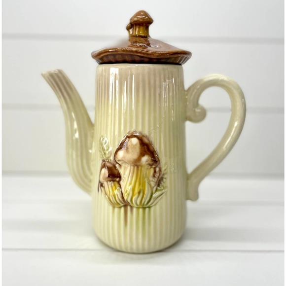Vintage Mushroom Coffee Pot Teapot - Picture 2 of 9